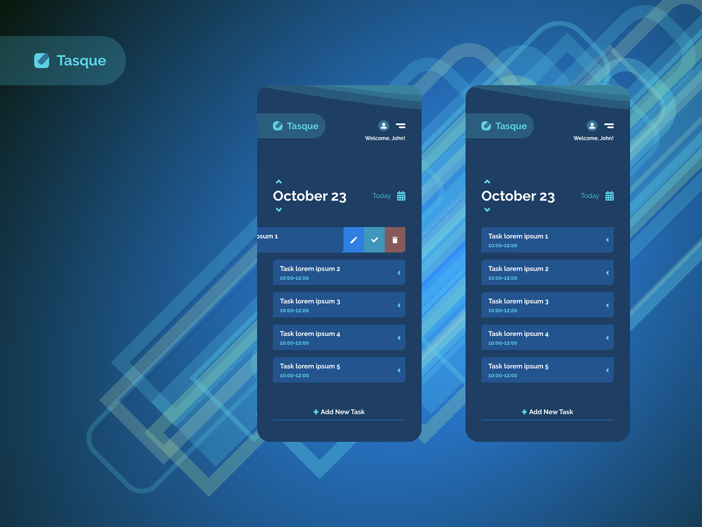 app dark blue mobile product design  prototype SWIPE task management turquoise UI/UX xddailychallenge