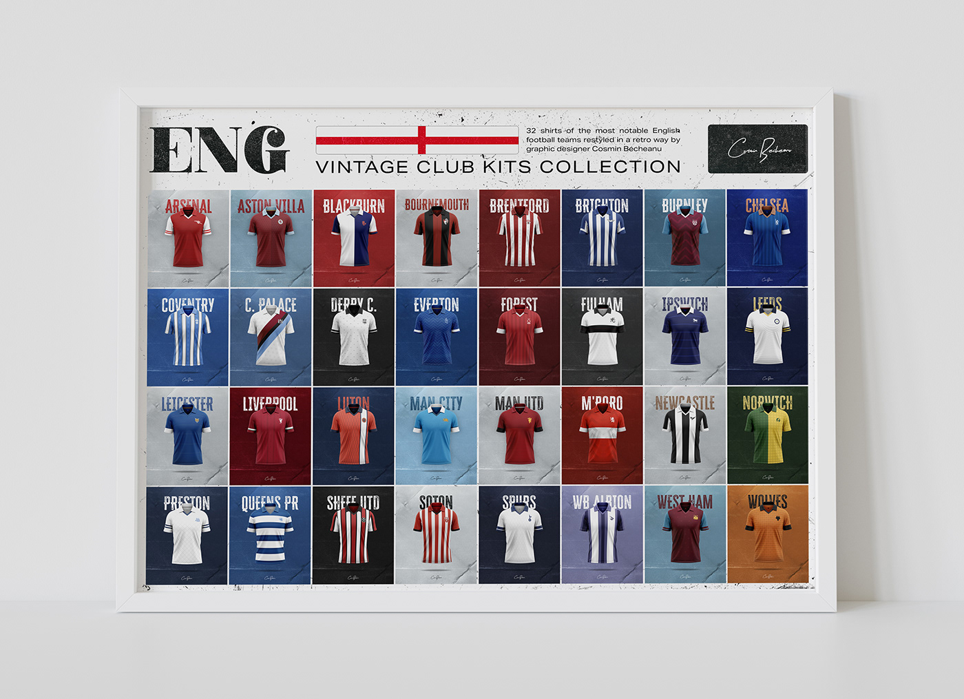 apparel england football gprahic design jersey Premier League Retro shirt soccer vitange