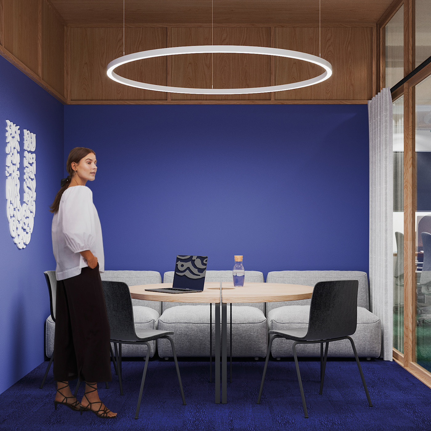glass interior minimalism meeting room Minimalism Office Office interior openspace Plant wood inerior design