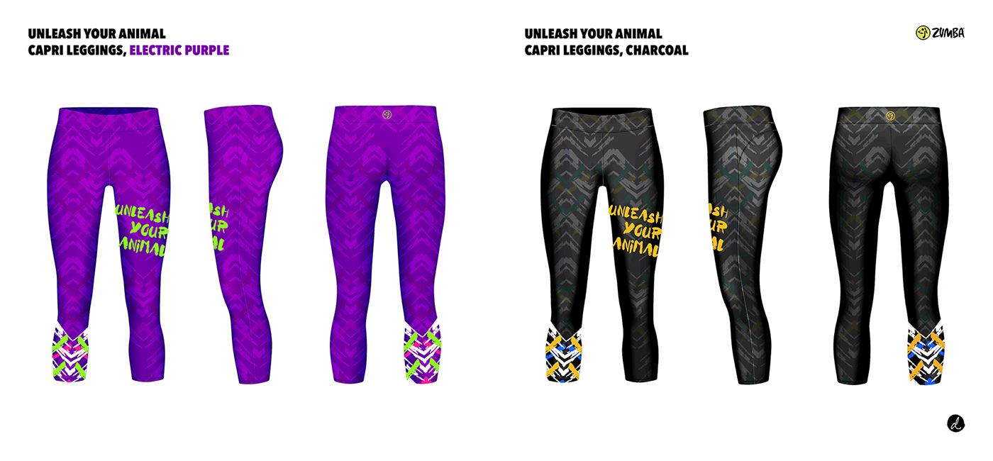 Sportswear active wear zumba leggings tank top animal colorful design DANCE   lion