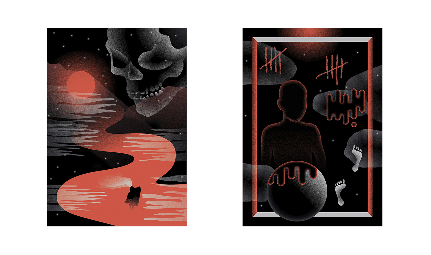book Layout illustrations Heart of Darkness black dark editorial