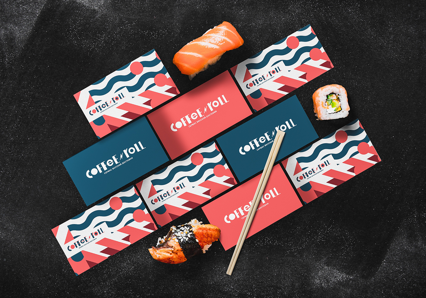 japanese Food  delivery cafe restaurant seafood Sushi rolls Coffee Packaging