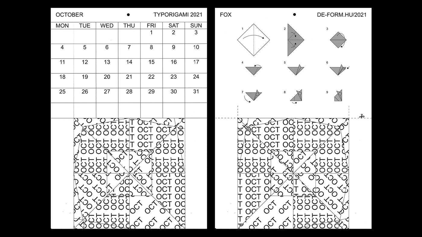 blackandwhite calendar japanese mindfulness origami  printdesign selfpromotion