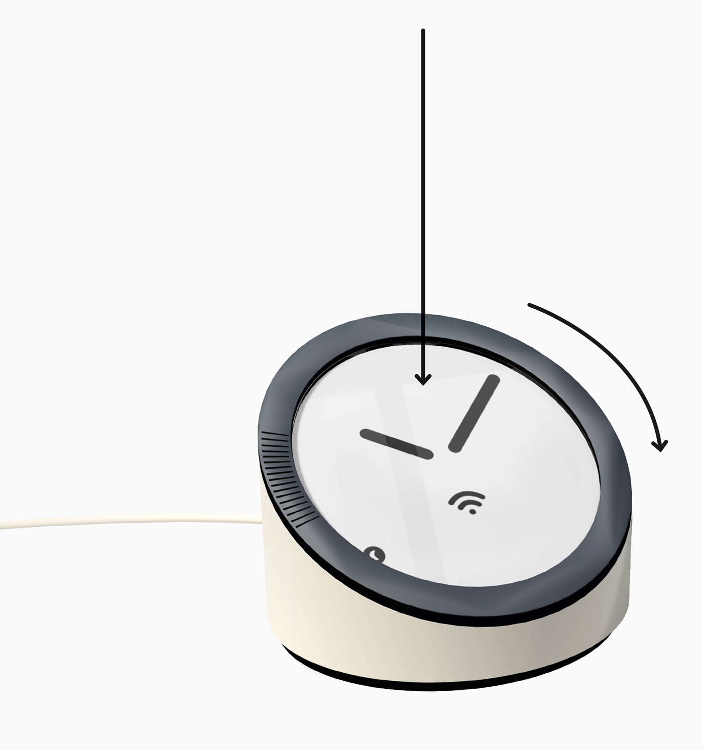 clock alarm Gadget transmitter design industrial product creme blue pastel