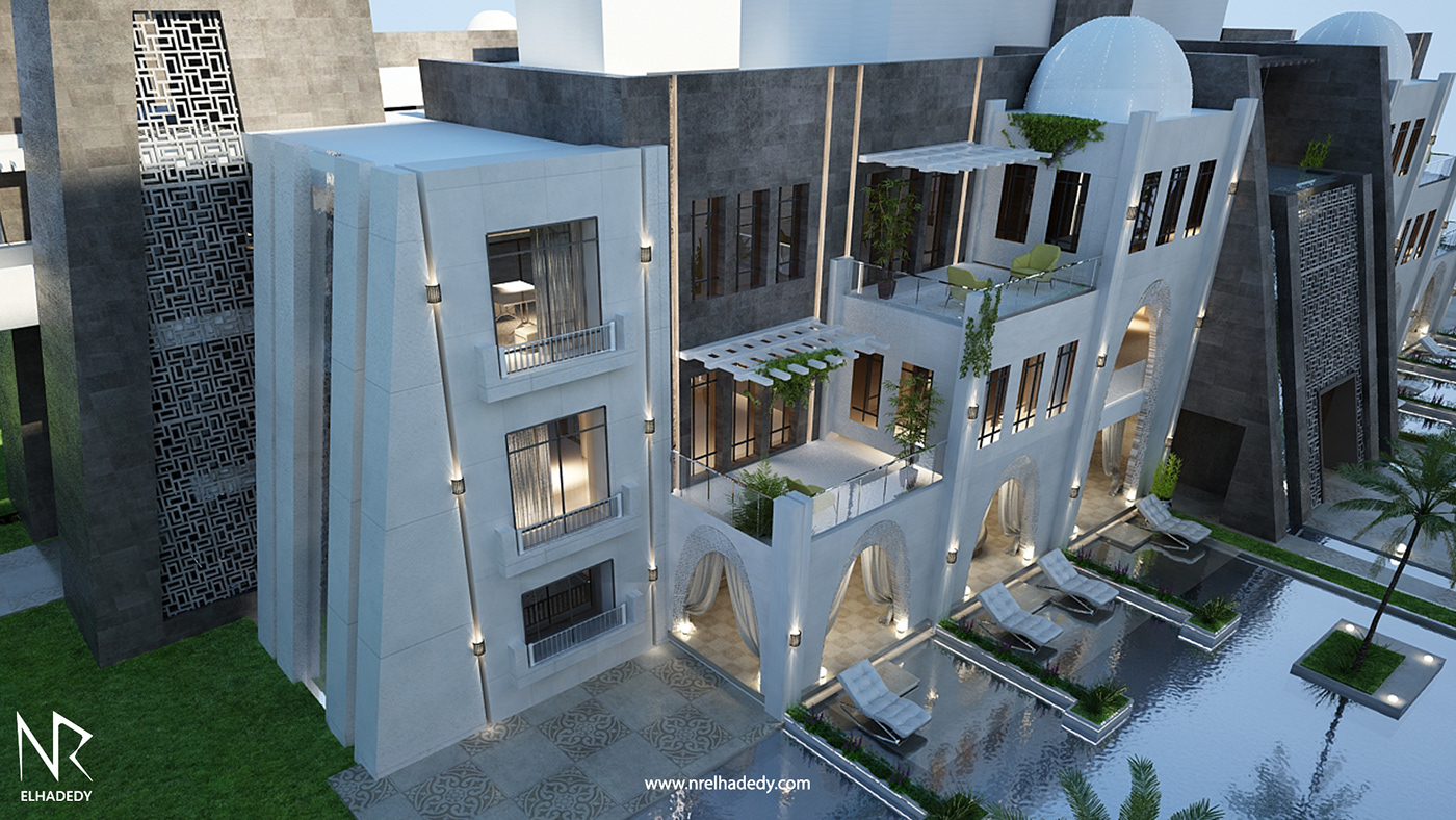 resort residential hurghada egypt design postmodern contemporary creative concept Villa