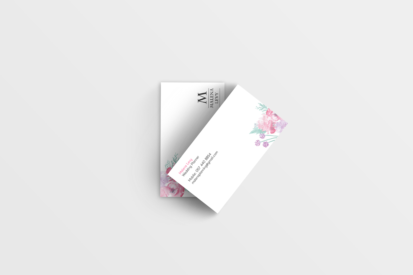wedding Flowers pink card business brand logo