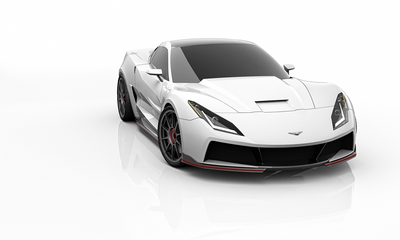 supercar Corvette Supervettes Renderings 3D 3D Modelling design car concept car
