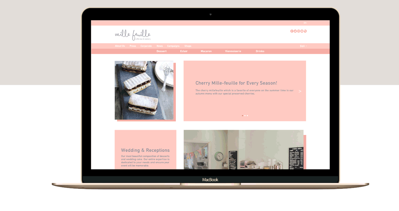 Website patissery bakery branding  French comp interface design