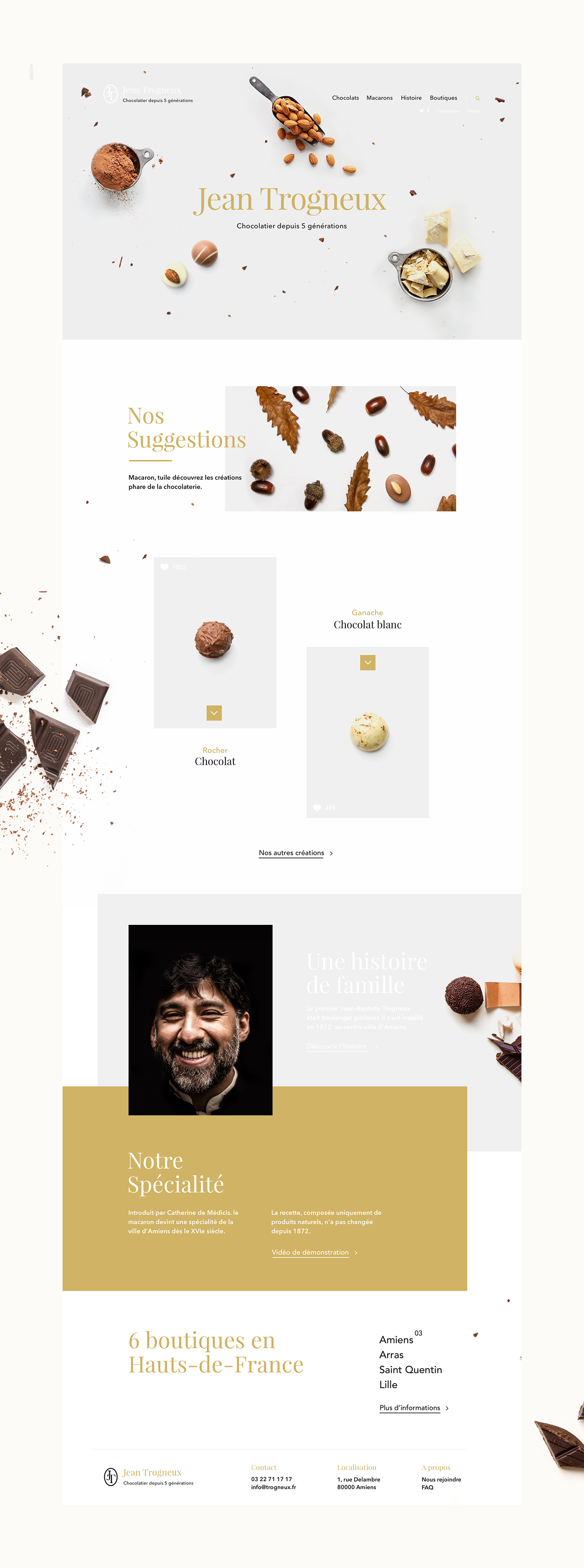 chocolate Website Webdesign redesign trogneux chocolat macaron chocolatier UI Ecommerce