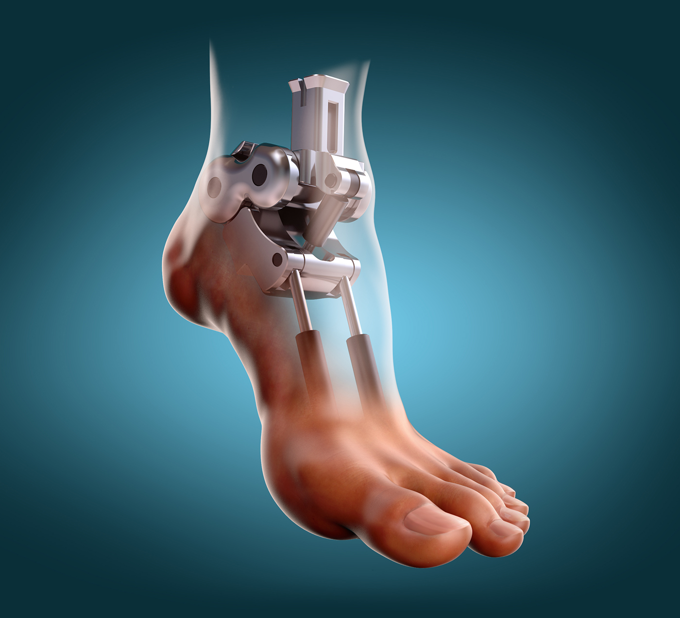 foot Bionic robot CGI nails mechanism prosthetic
