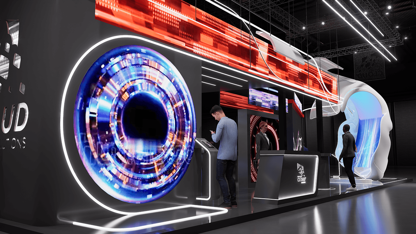 robot Exhibition  booth Stand design future Exhibition Design  Exhibition Booth graphic design  UAE