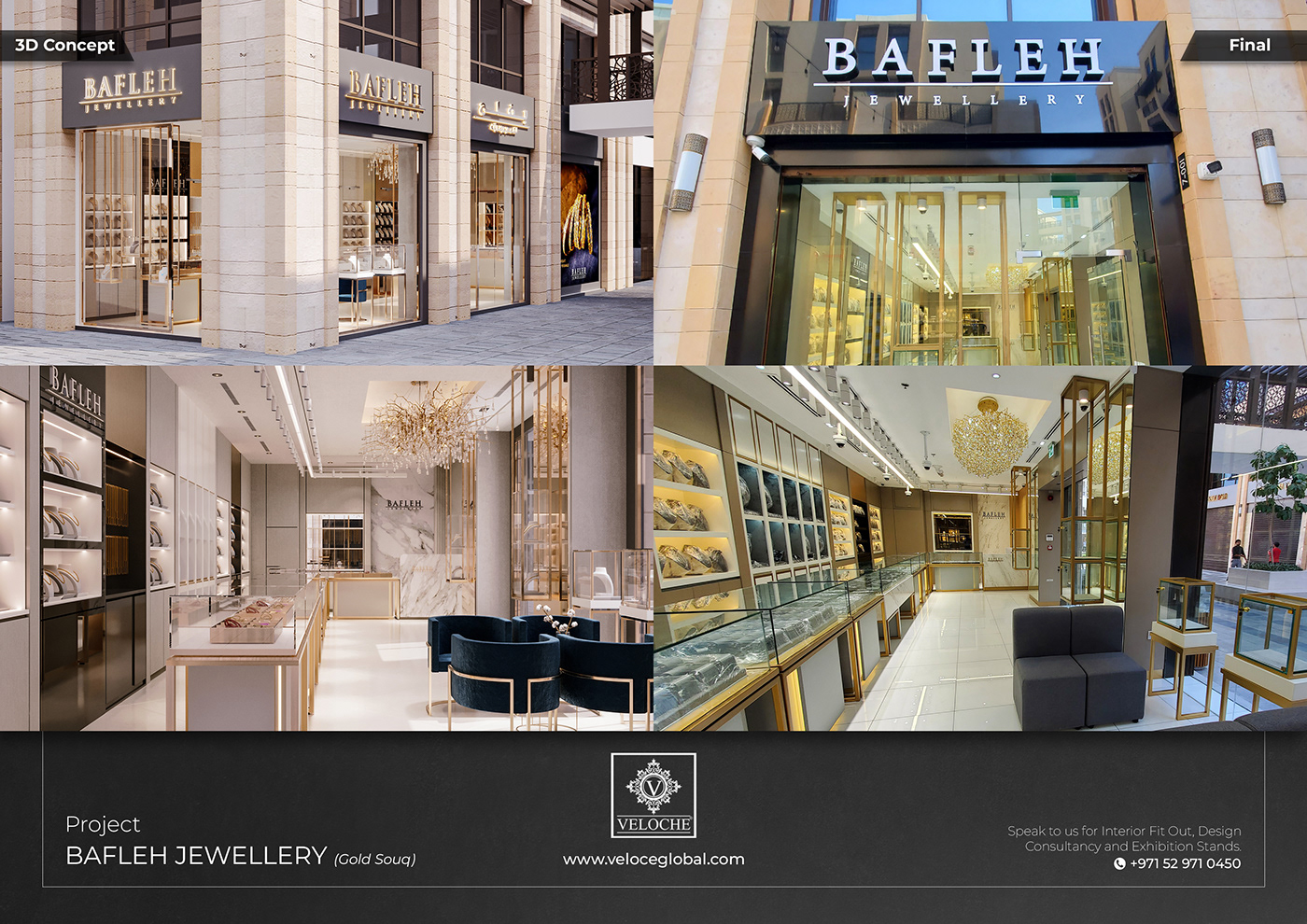 Bafleh Jewellery Interior Fit Out & Design Project done by Veloche Interior and Exhibition