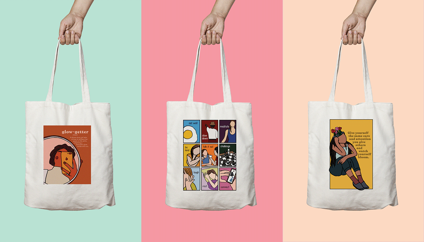line art mental health Tote Bags