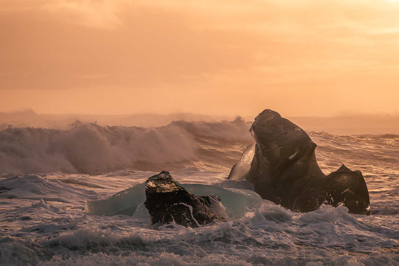 abstract Arctic iceberg iceland Landscape Ocean Sunrise sunset water waves