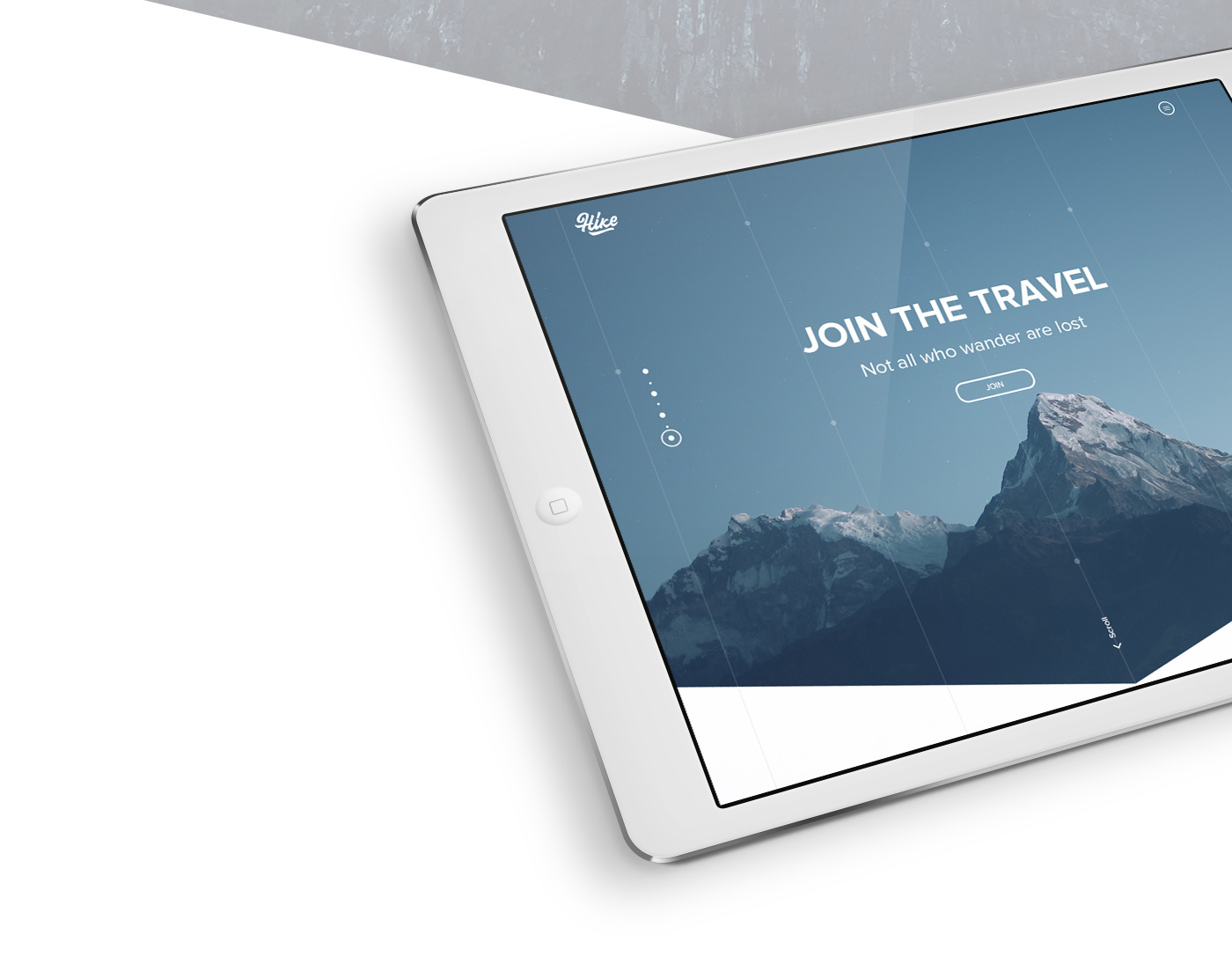Website free psd Web template design Interface minimal Travel Mockup