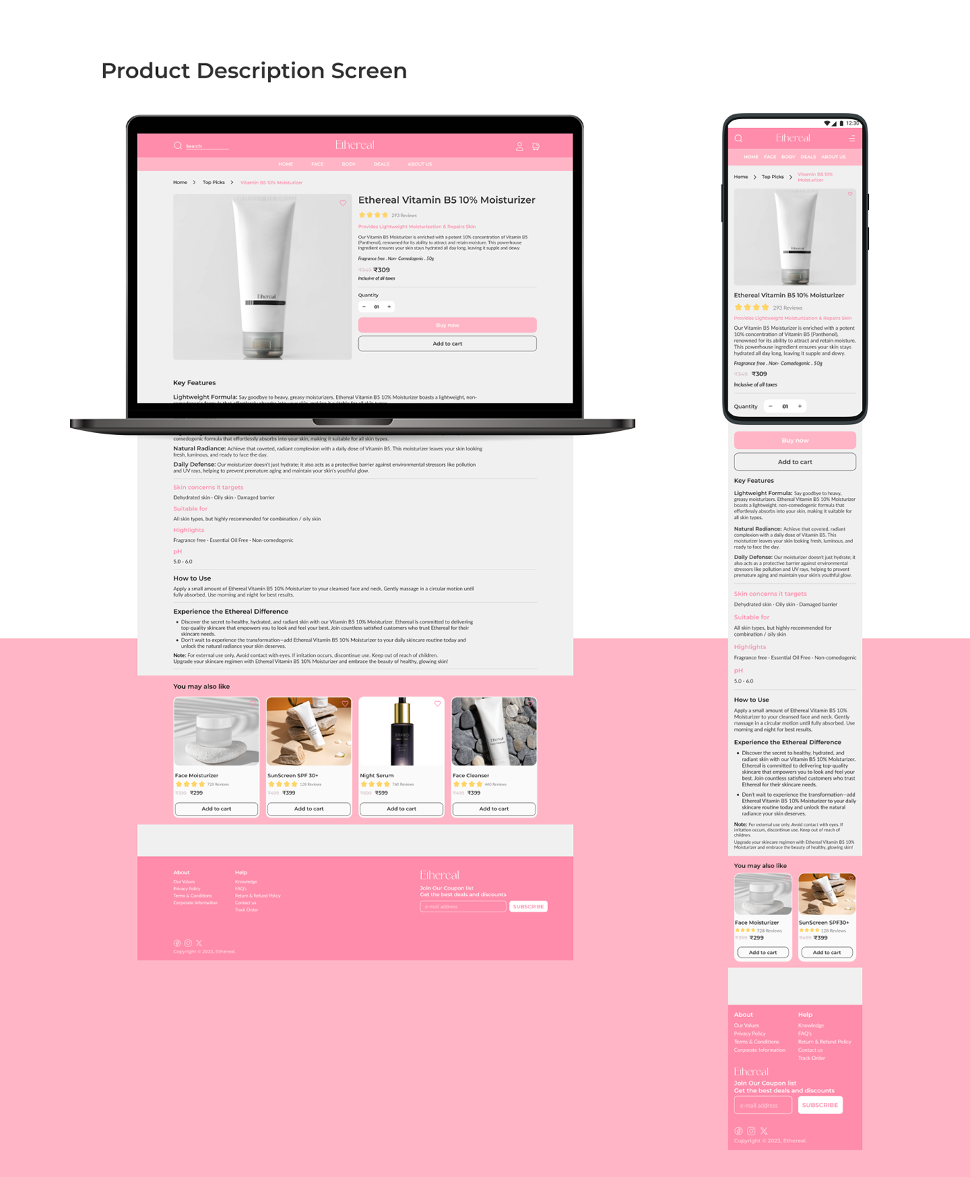 UI/UX Website Responsive ui design ux Figma skincare Responsive Design responsive website Responsive web design