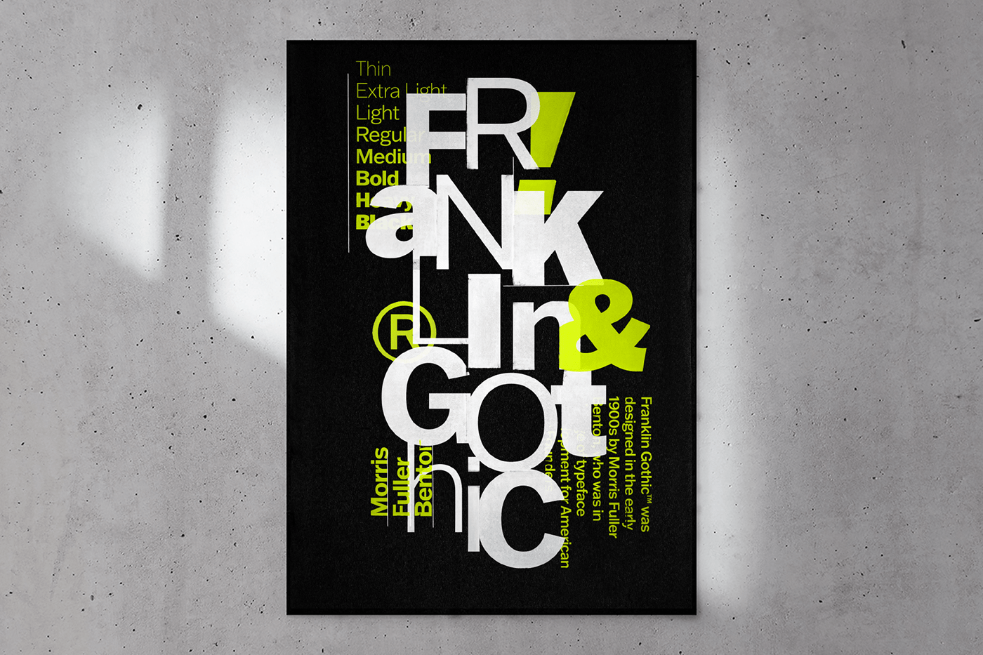 Adobe Portfolio font design Font Poster Franklin Gothic Letter Study Neon Poster type design type poster type study typographic poster