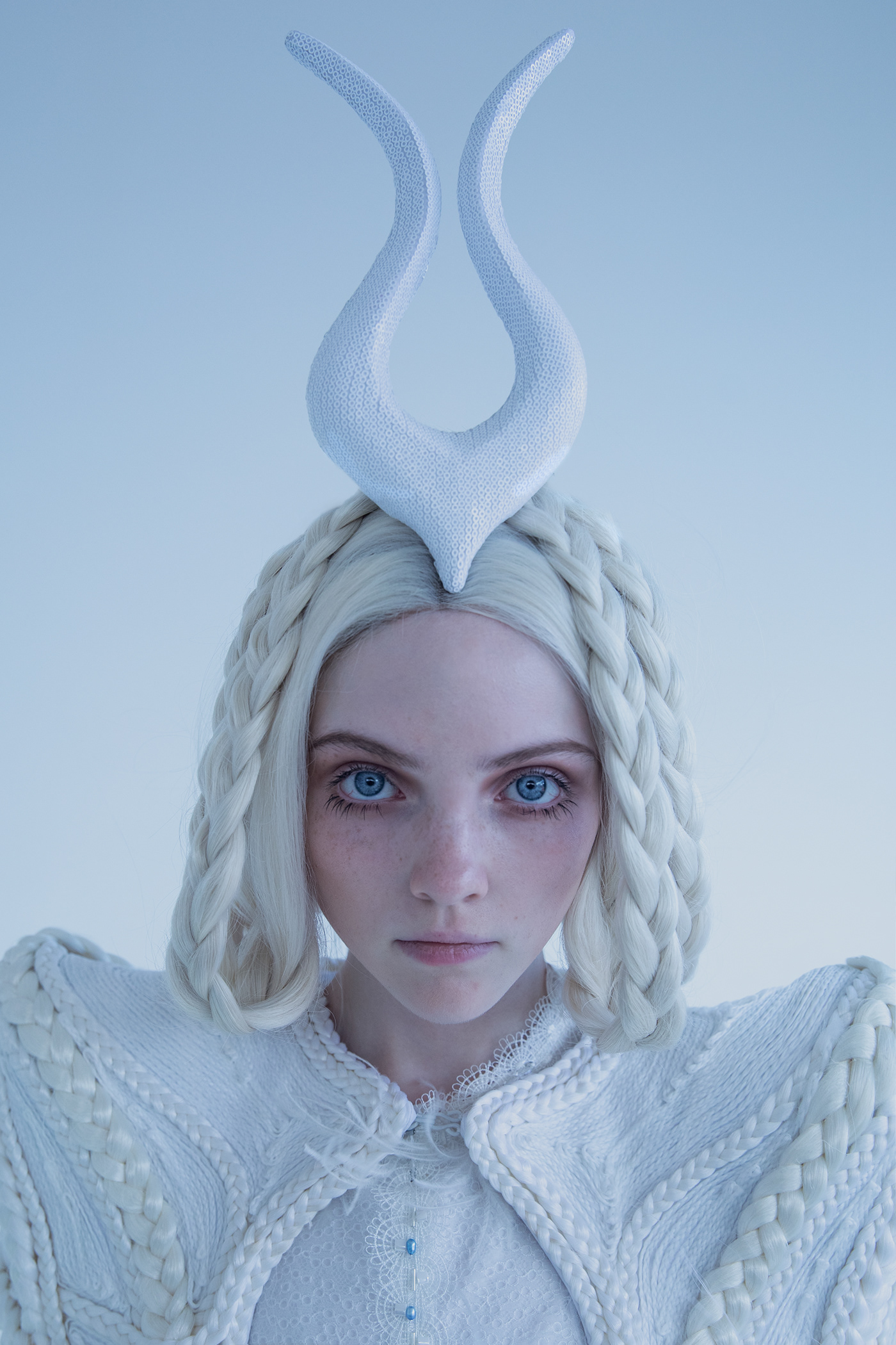 big eyes doll face Fashion  model snow snow queen studio Tender