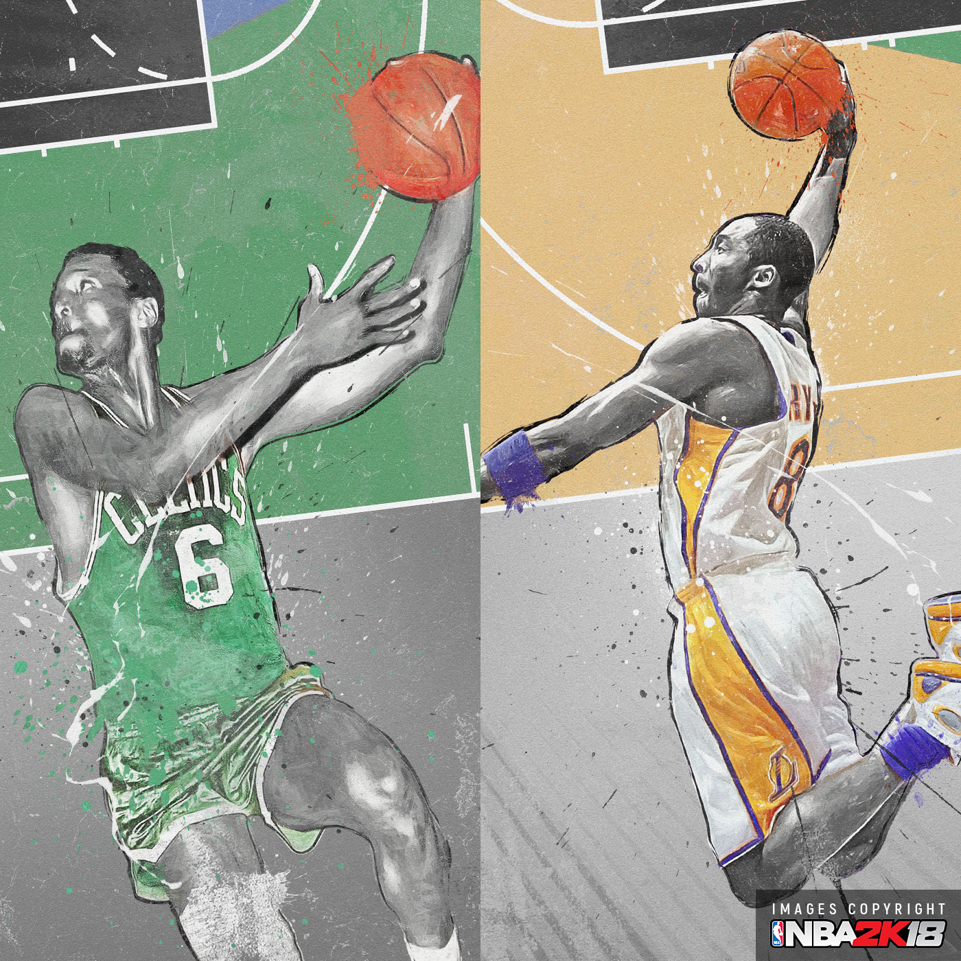 NBA NBA 2K basketball Street Art  Video Game Art Shaq Michael Jordan kobe MAGIC JOHNSON larry bird