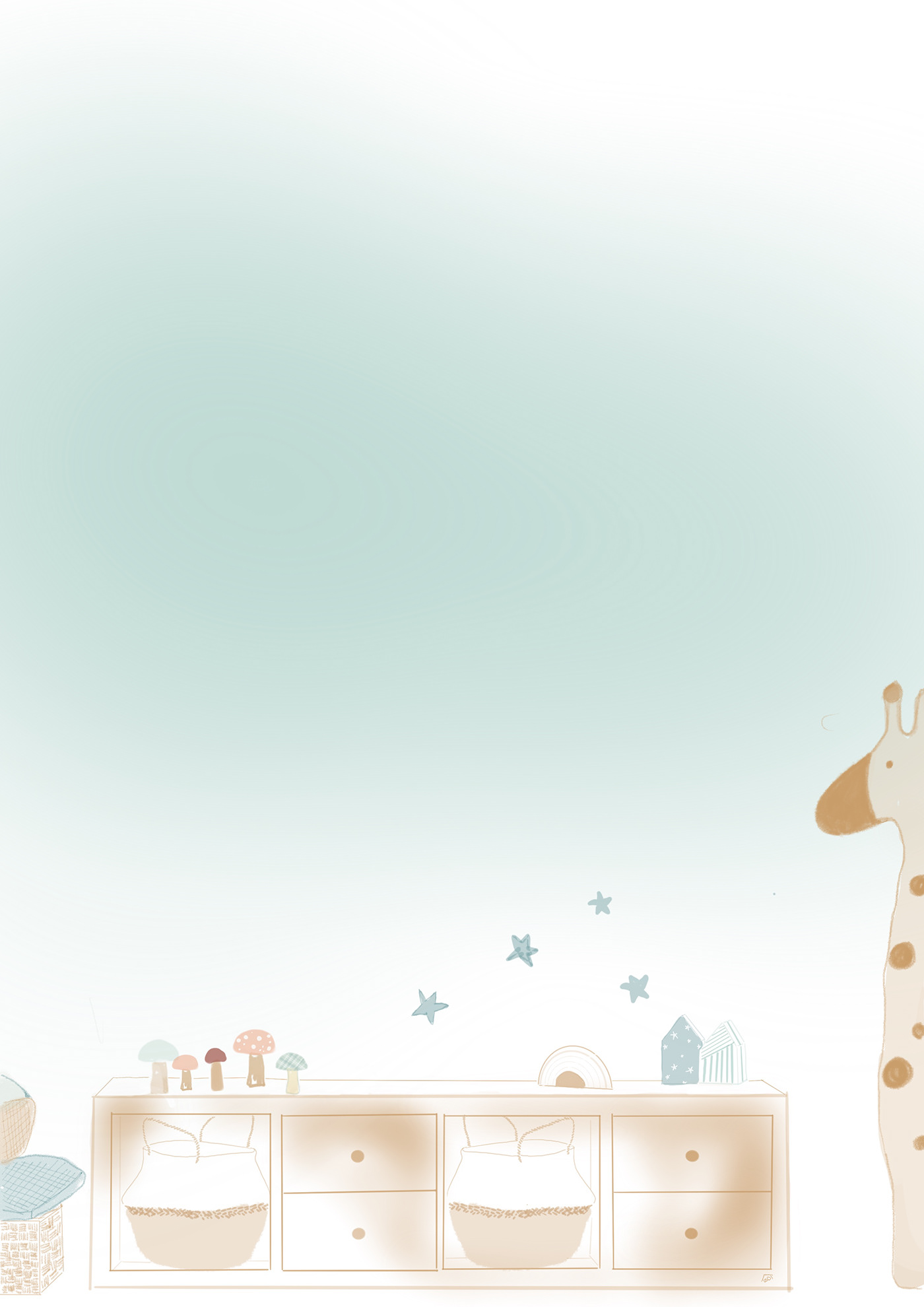 bimbi kids compleanno quadro auguri Cameretta funghi giraffa stelle tenerezza