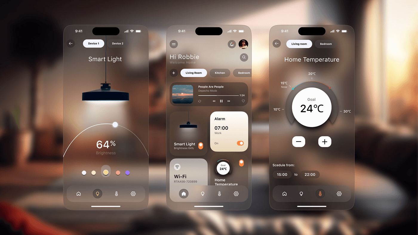UX UI UX design ui design iOS App Mobile app apple Smart Home user interface Figma