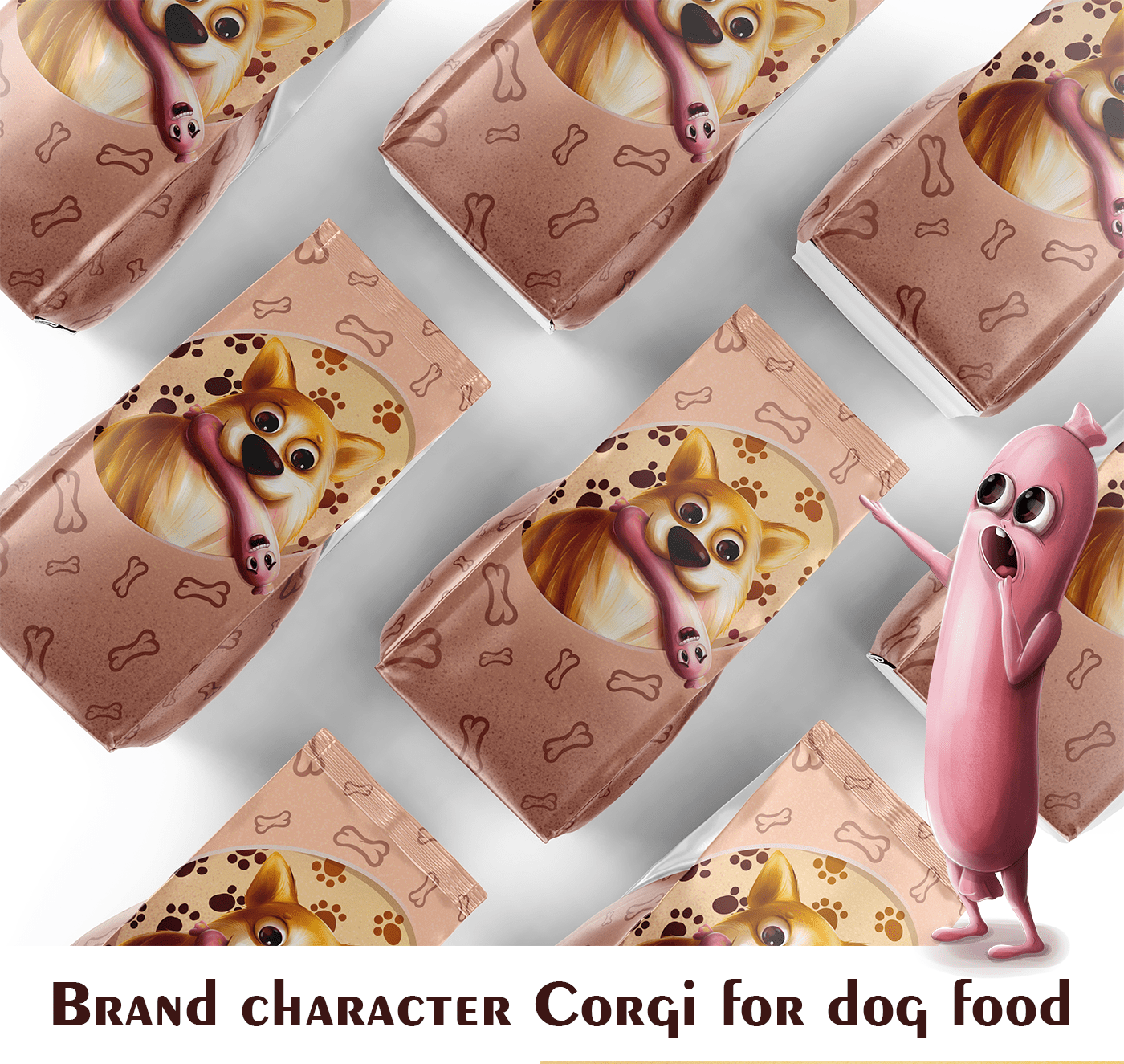 baby illustration book illustration brand character Corgi digital illustration dog food for dogs дизайн упаковки