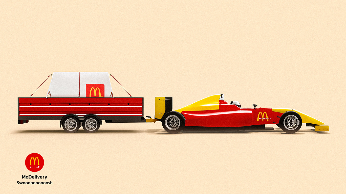 Advertising  burger campaign delivery Food  marketing   McDonalds social media art-direction speed