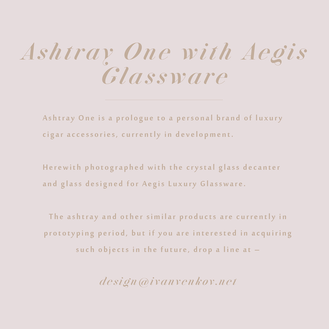 Ashtray One with Aegis Luxury Glassware on Behance