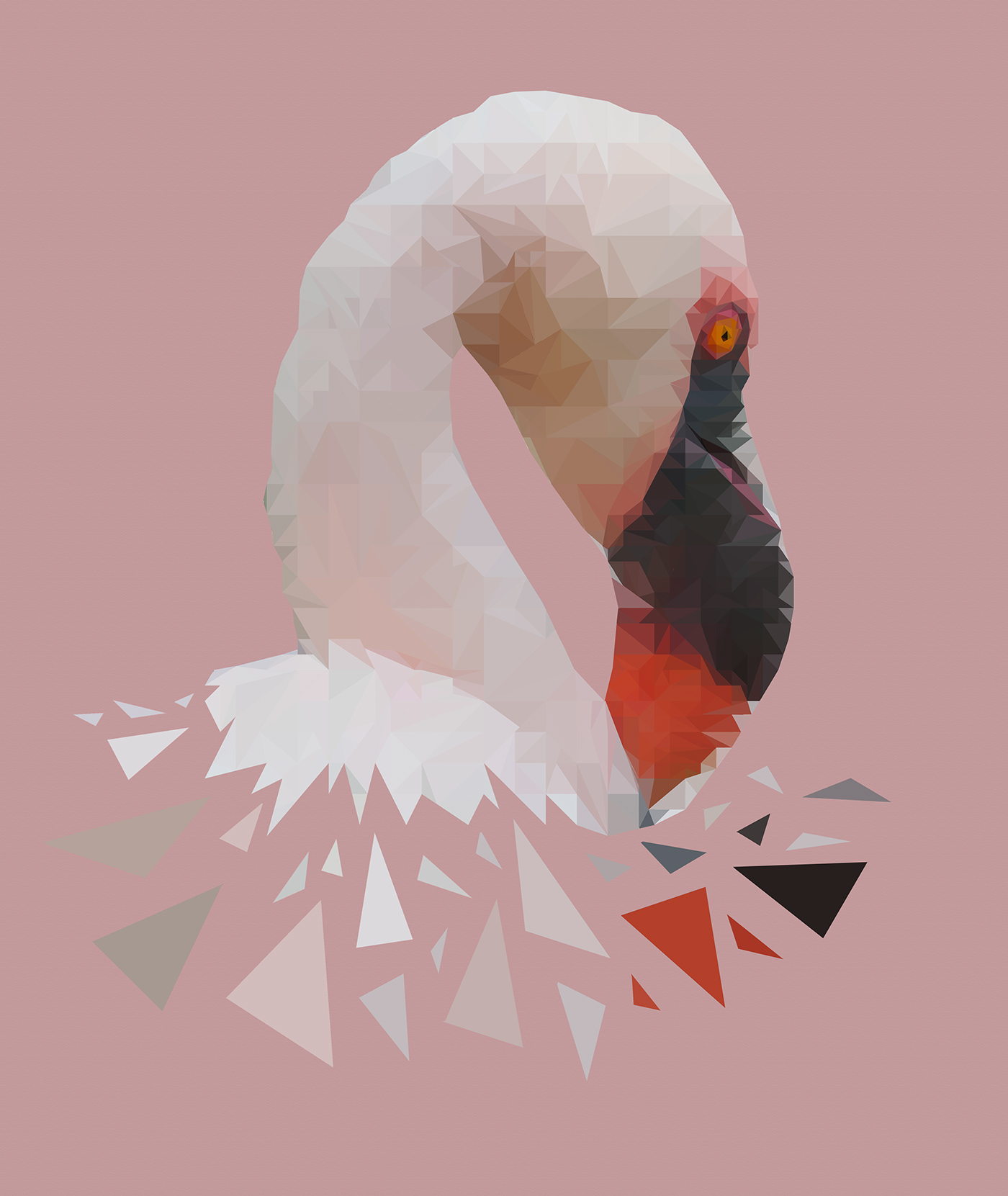 polygonal flamingo design gráfico poligonal art