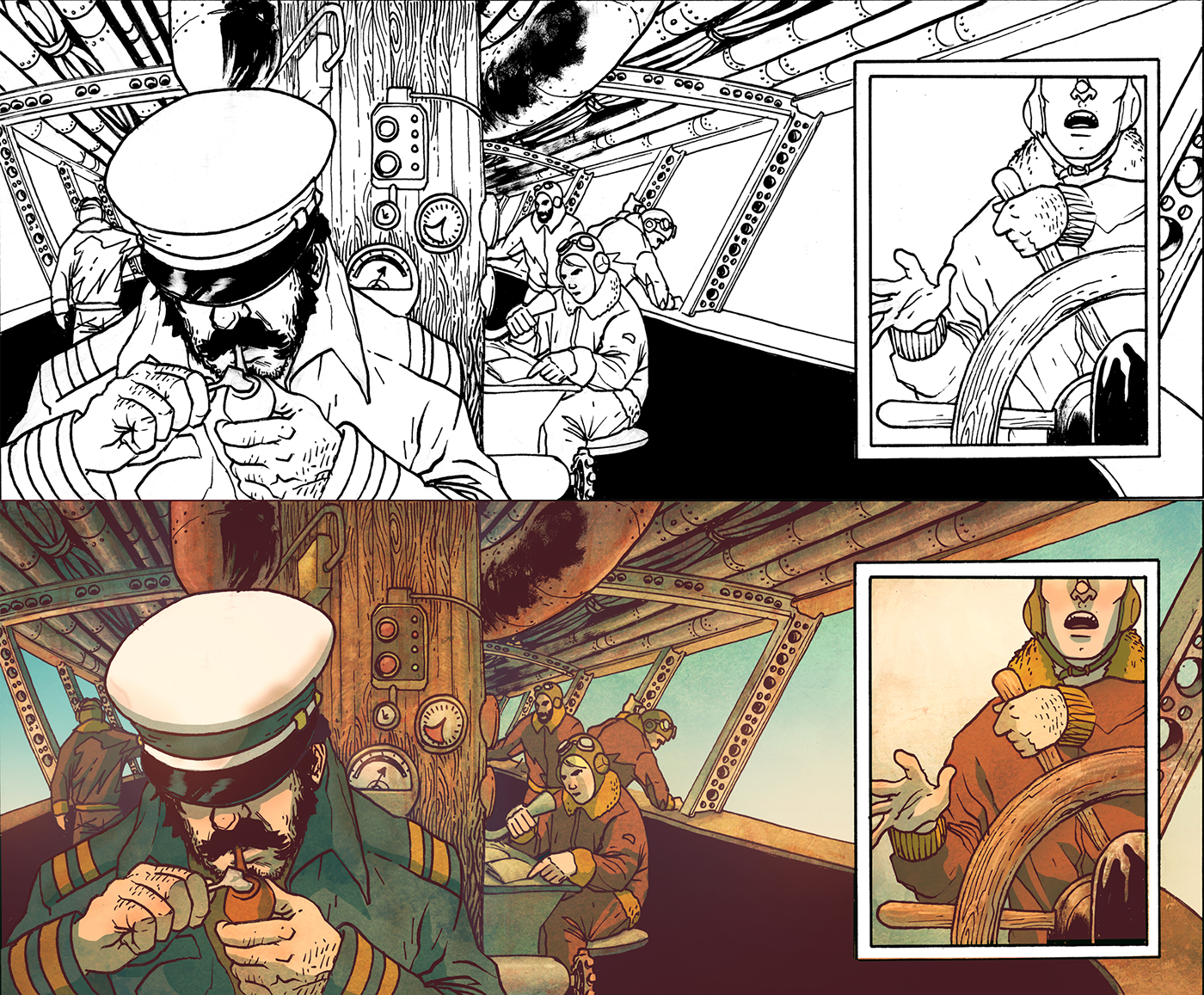 Mythopoeia Skies of Fire Bryan Valenza colorist color artist  Comic Book comics airship