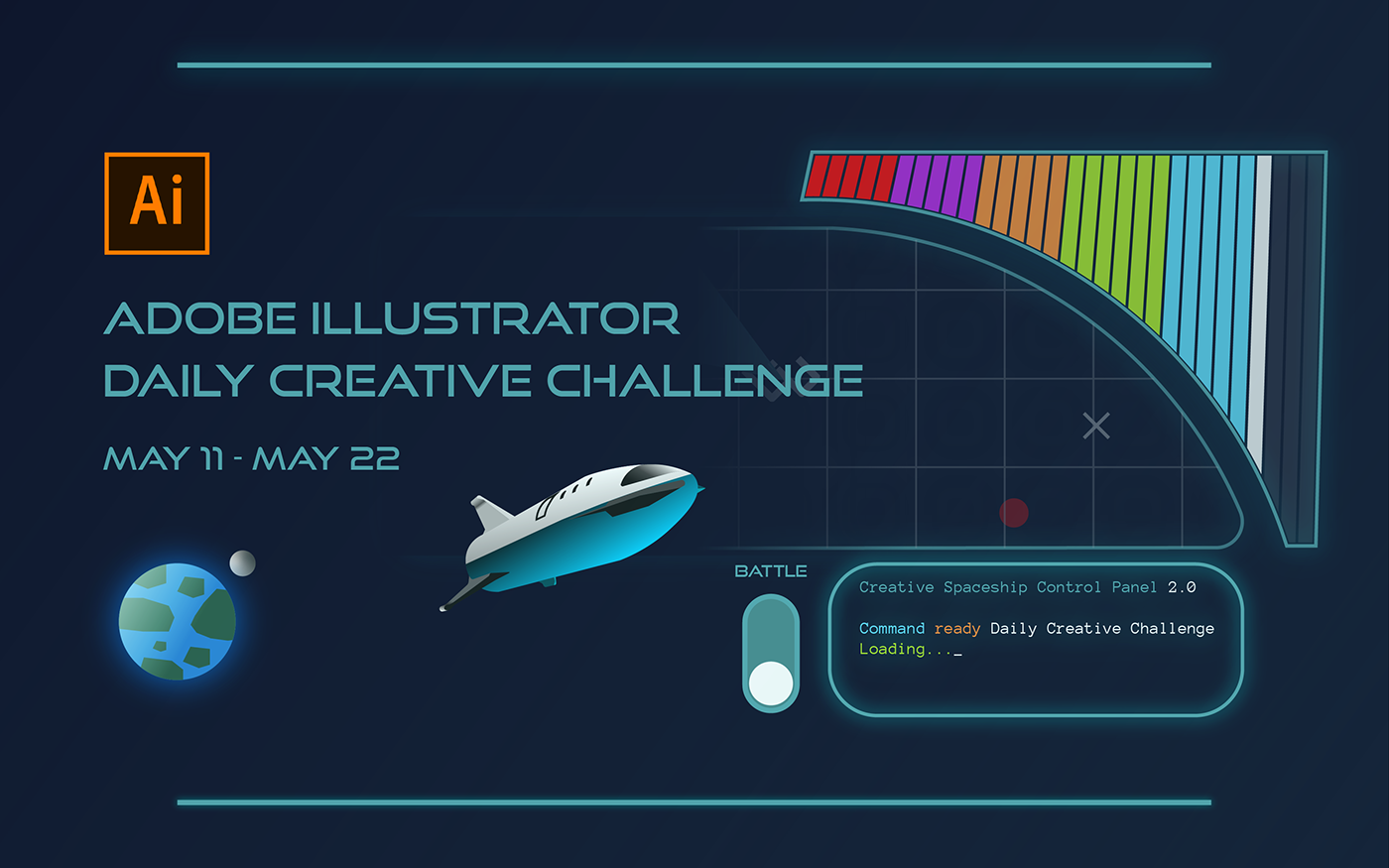 challenge creative design galaxy graphic Illustrator Space  aidailychallenge Daily Creative Challenge