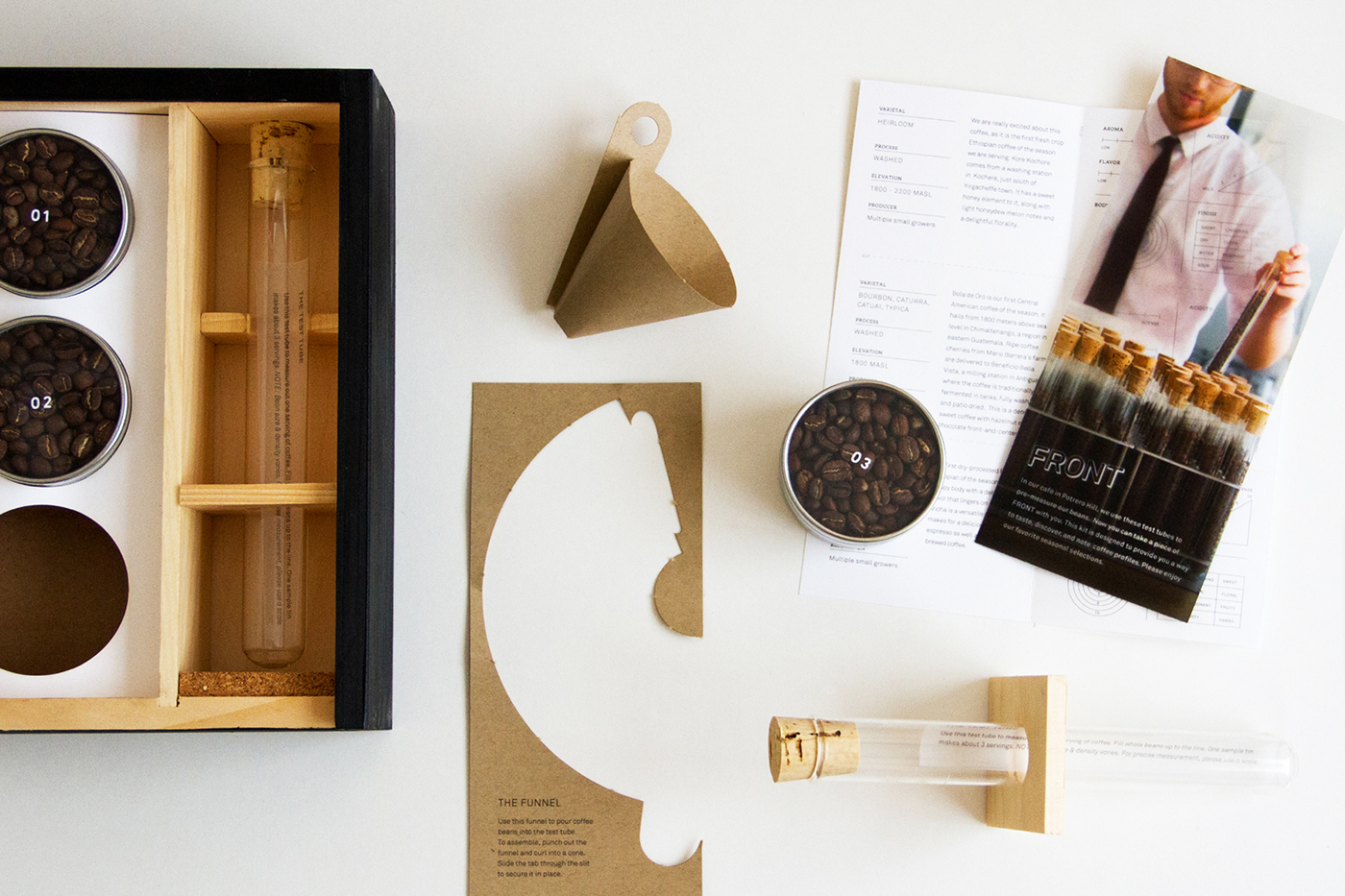 Coffee gift box test tube Single Origin Coffee Packaging wood box