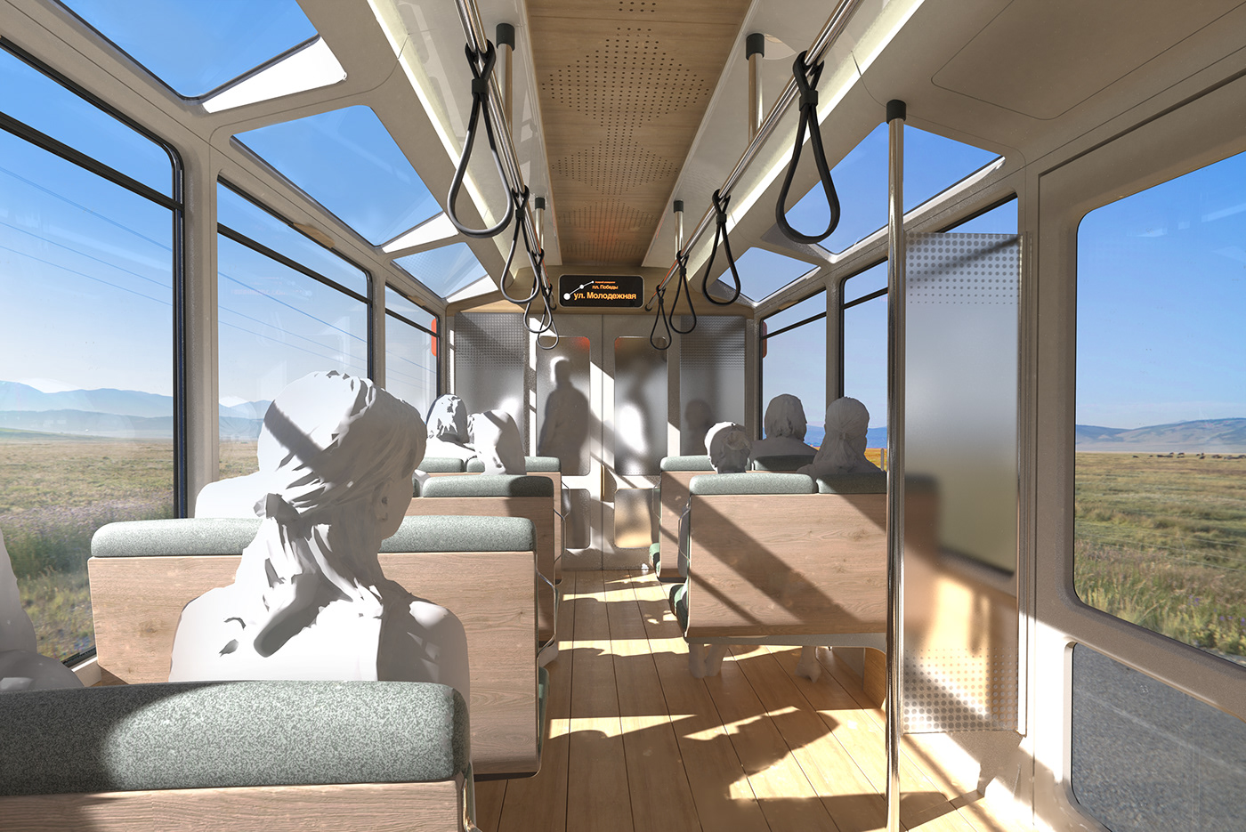 3D industrial design  keyshot railway Render Rhino train tram transportation visualization