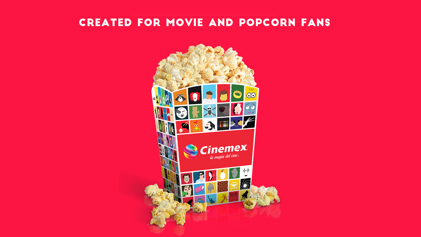 icons movie Cinema popcorn cine Cinemex Film   Icon Advertising  Packaging