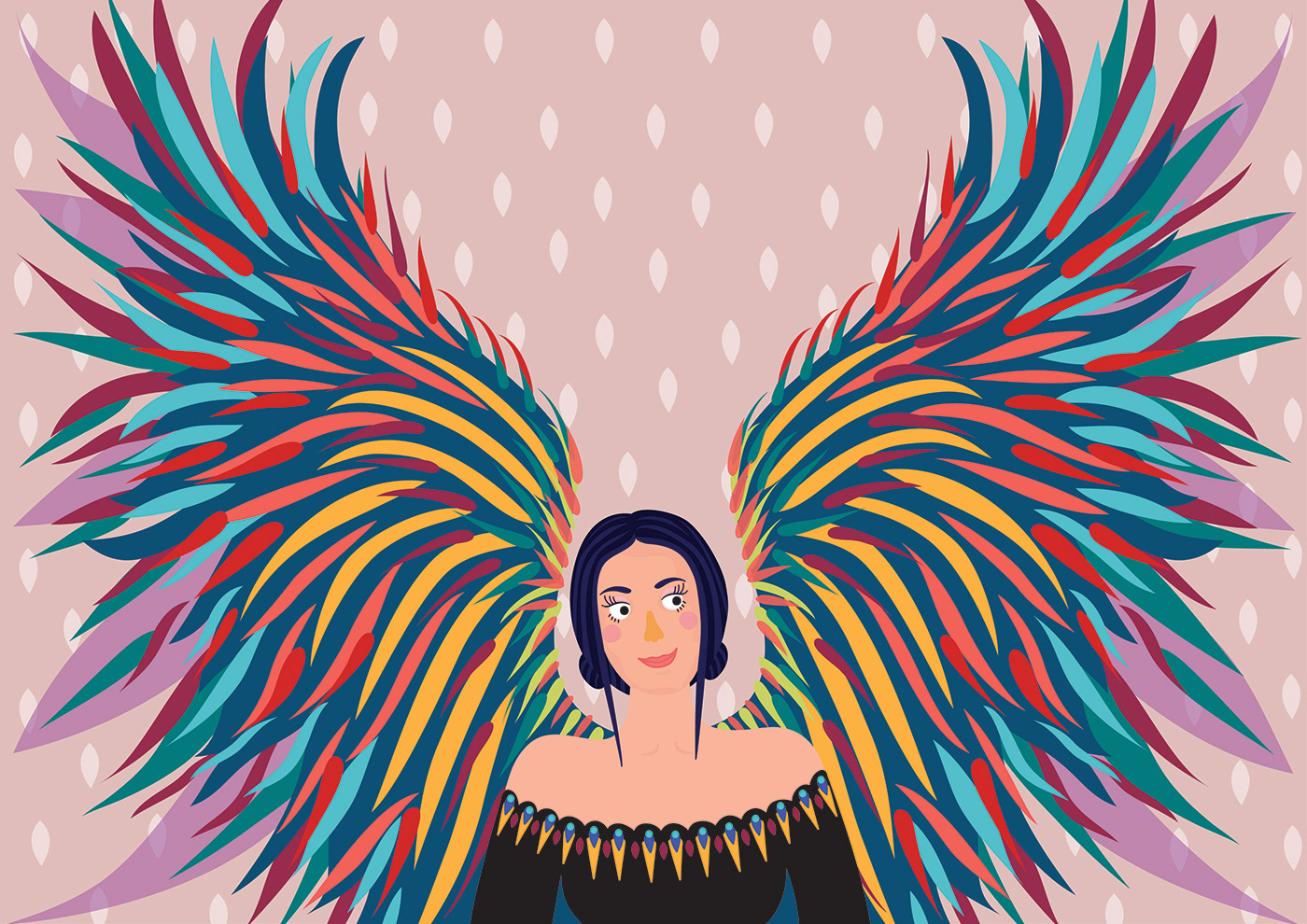 wings girl ILLUSTRATION  artwork Digital Art  graphic design  vitoria's secret