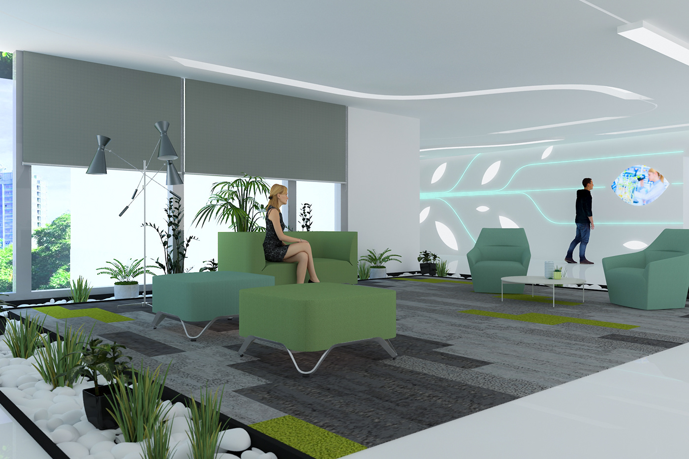agronome OCP Office digital interactive agriculture Office interior showroom plants Minimalism