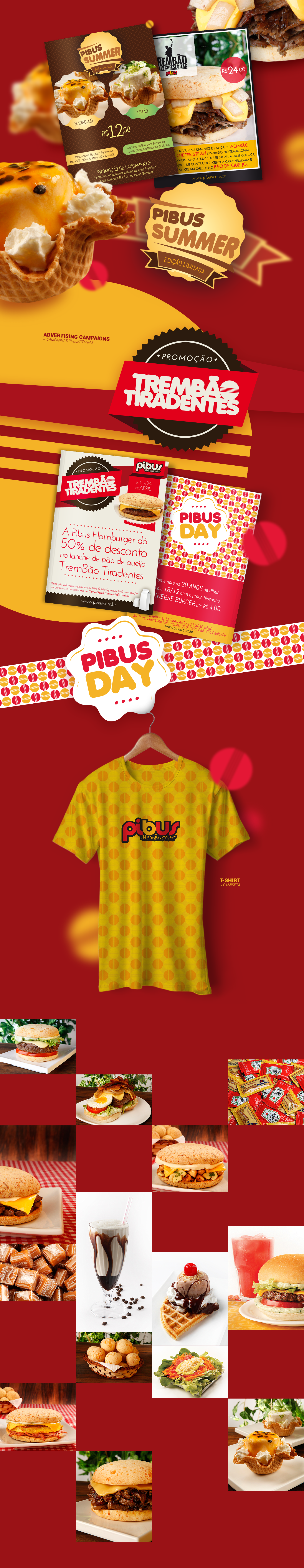 identity logo marca Pibus burger Food  estados unidos são paulo Stationery brand