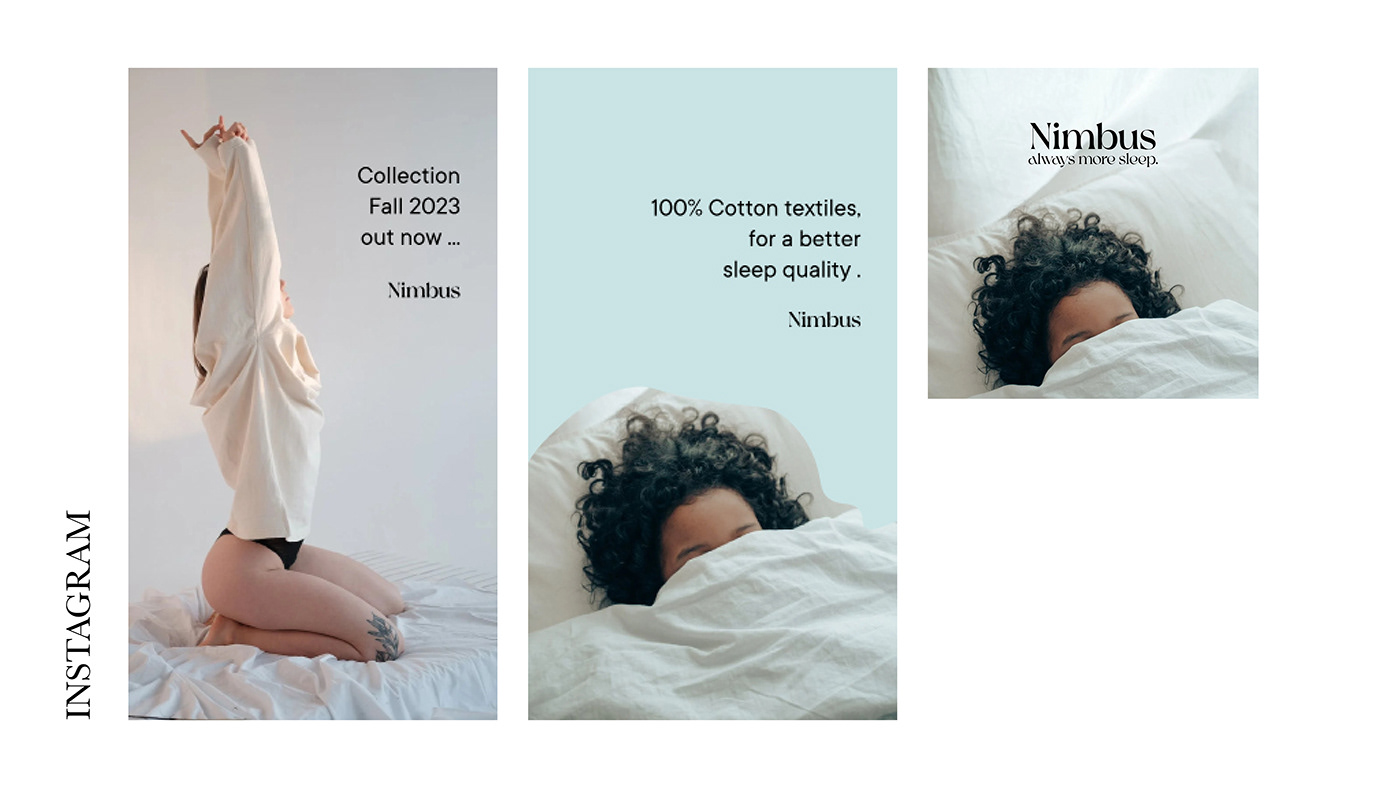 nimbus visual identity graphic design  Socialmedia sleepwear bedsheet identity Logo Design Logotype adobe illustrator