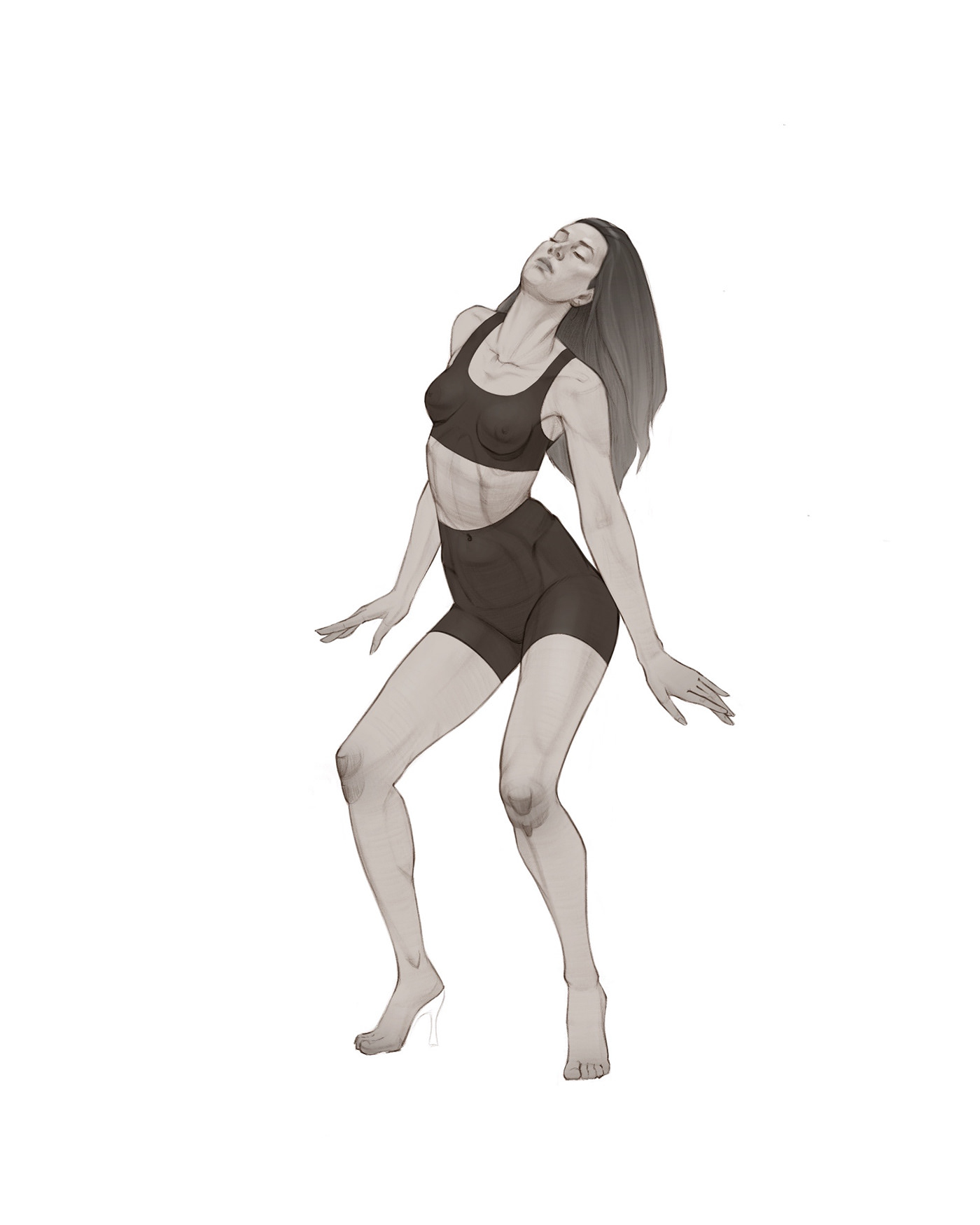 Drawing  sketch sketching portrait model dancer