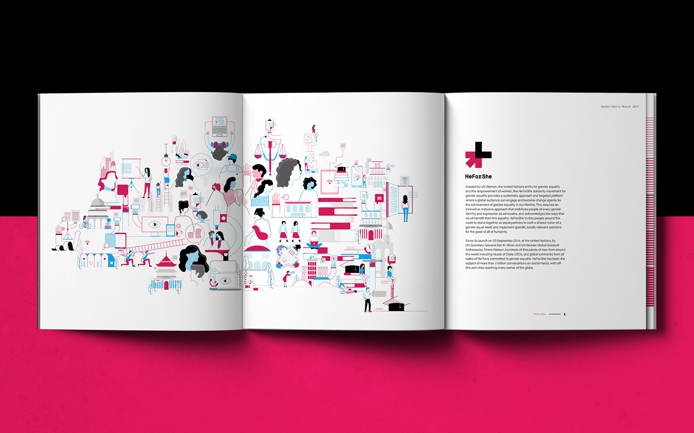 infographics Austin New York annual report United Nations women HeForShe book print techniques