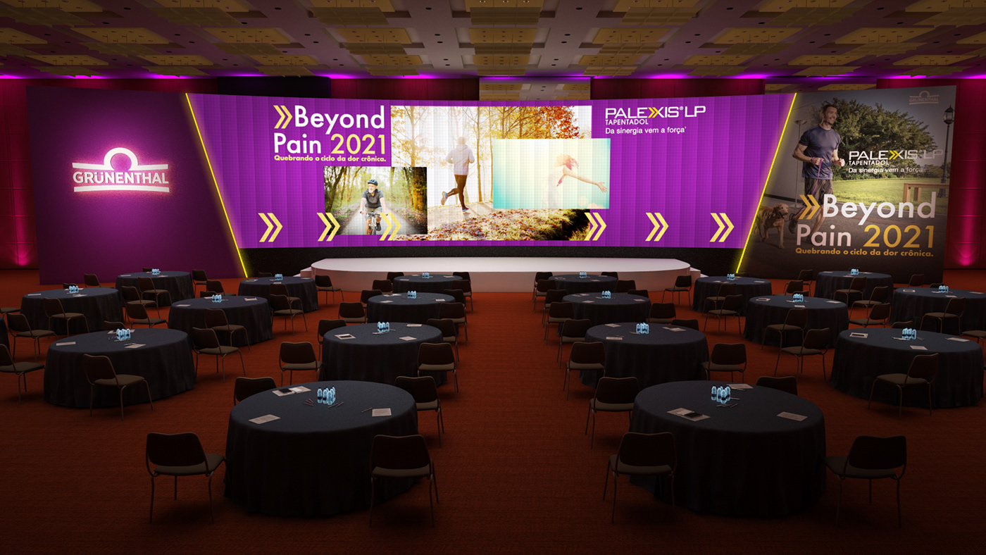3D cenografia corporativo Evento hotel led palco plenaria sala tela