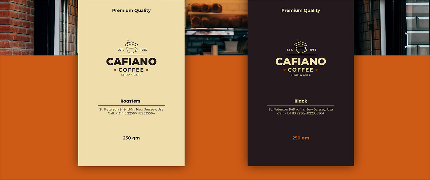 brand brand identity cafe cafiano Coffee coffee shop guideline logo shop visual identity