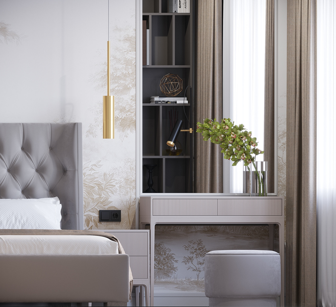 bedroom interior design  visualization 3ds max corona Render 3D architecture archviz