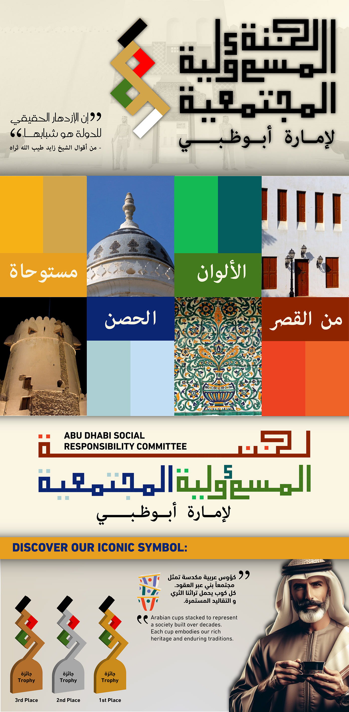 Abu Dhabi responsibility committee design modern society Social media post visual identity logo branding 