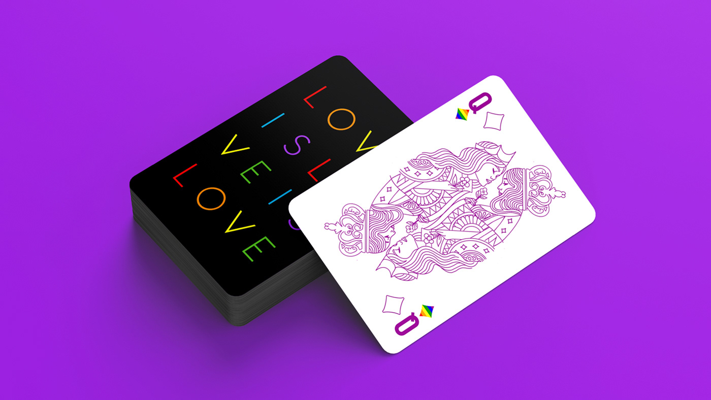 Card Deck card game cards couple Game packaging LGBTQ Love love is Love Playing Cards