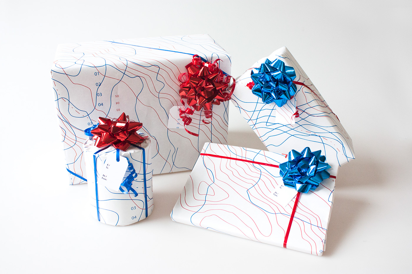 triangle Christmas noel happy holiday map Landscape BBR bleu blanc rouge gift Wrapping paper Screenprinting silkscreen Montreal
