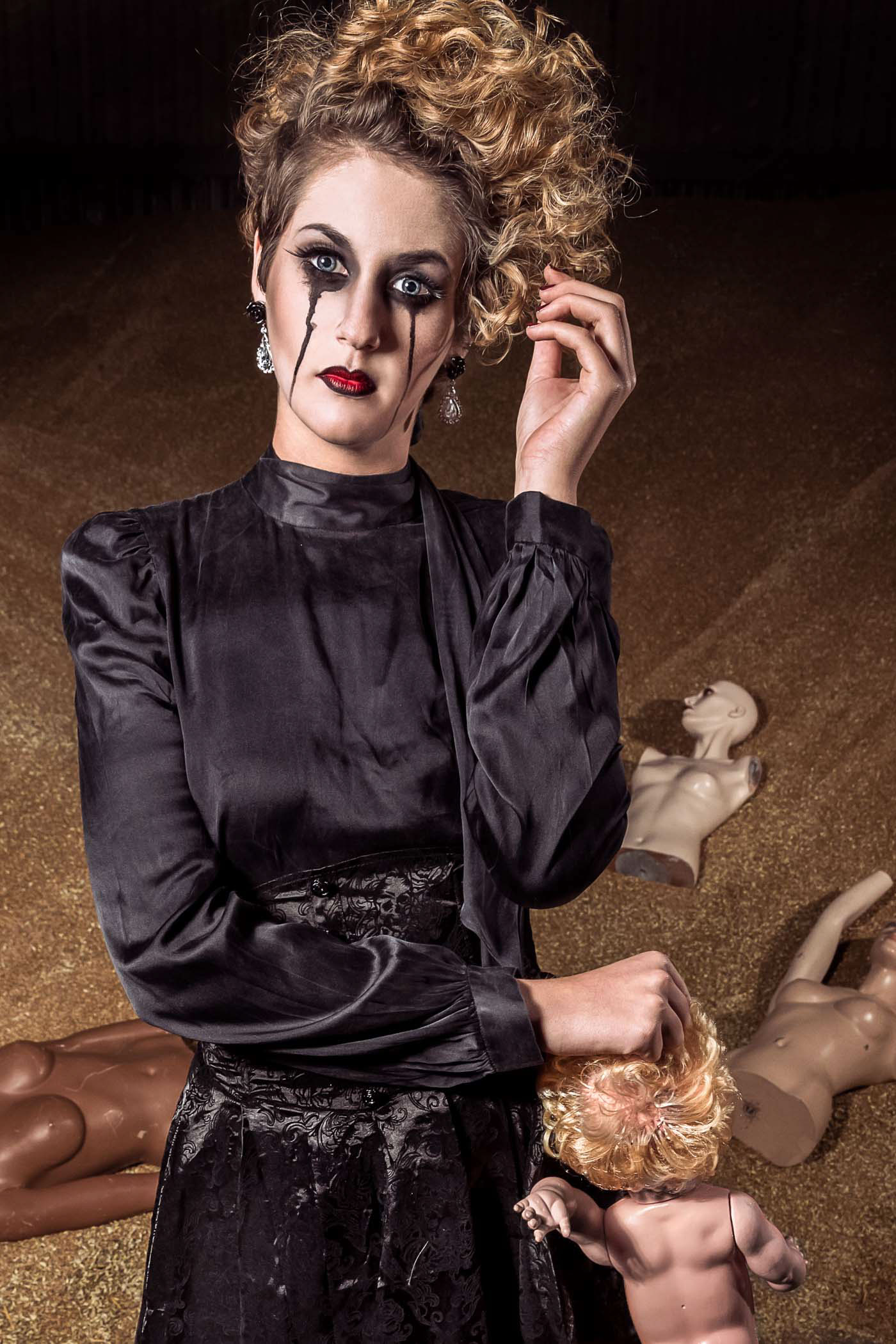 fashion photography storytelling   Avante Garde conceptual Halloween puppet doll imperfect fashion shoot fantasy