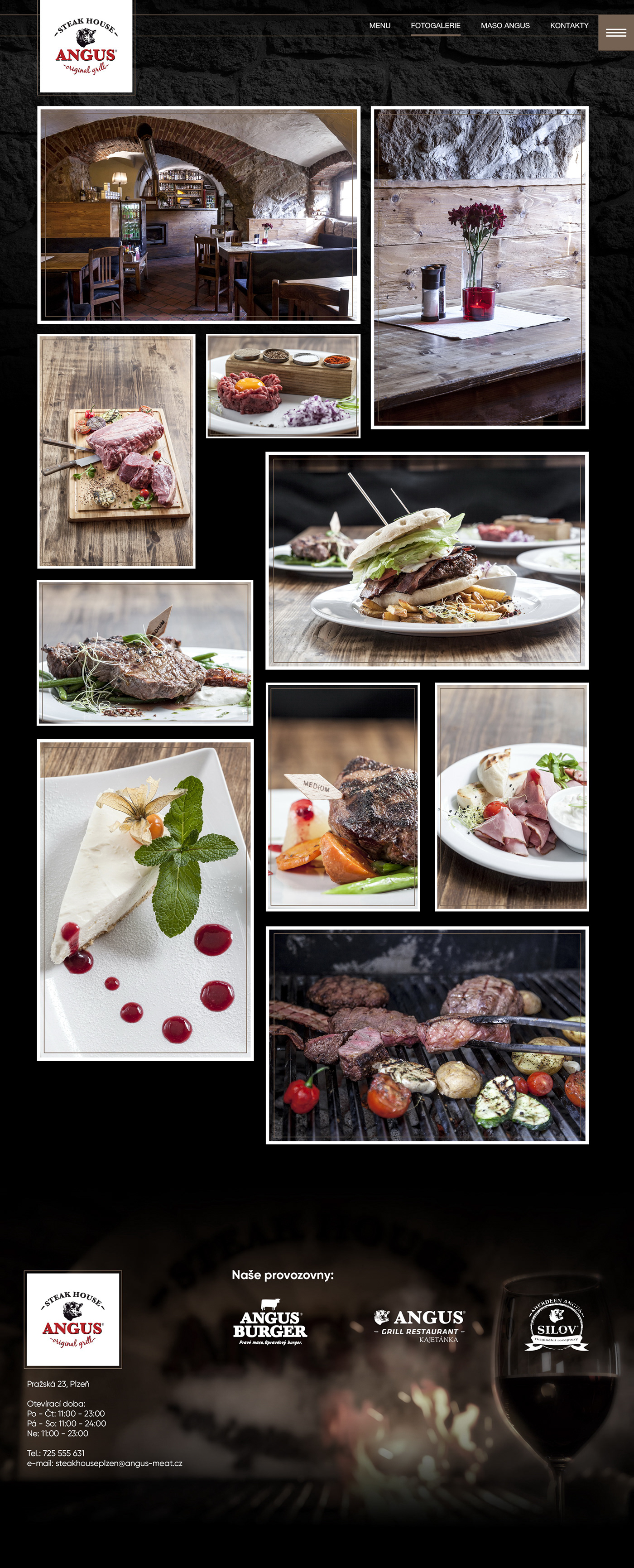 angus beef meat Food  restaurant menu design Webdesign