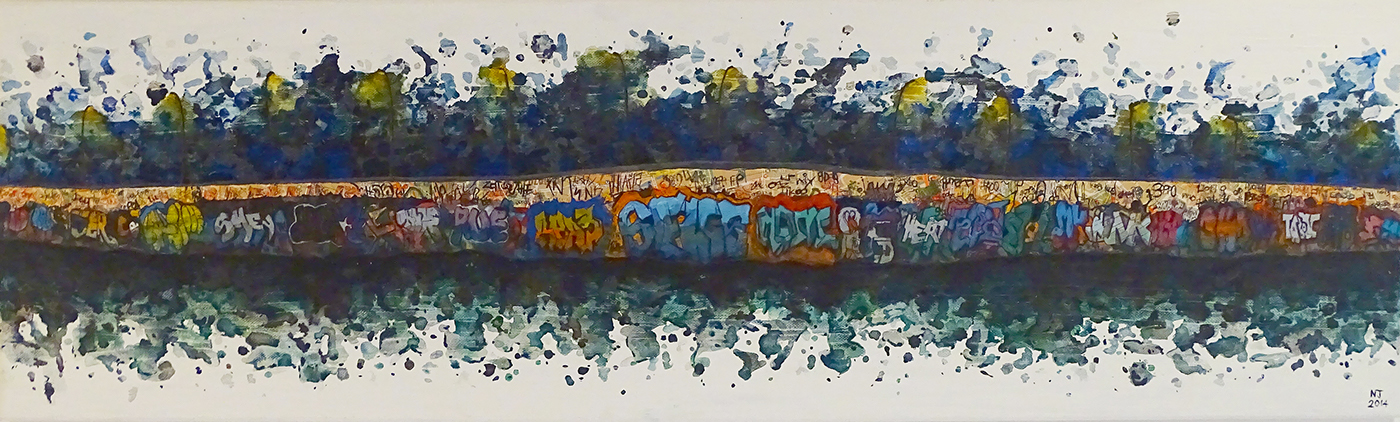 painting   acrylic collage mixed media paint art Landscape cityscape