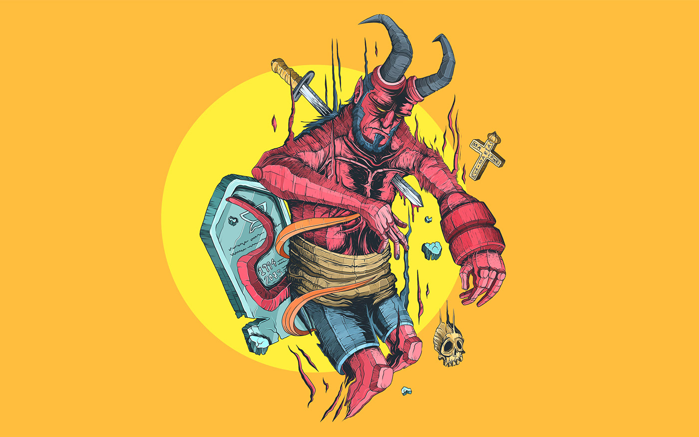 Hellboy INFIERNO demonio pelicula ilustracion ElIlustrador EMBS Eva María Bula Soto El Ilustrador Marlowe wacom